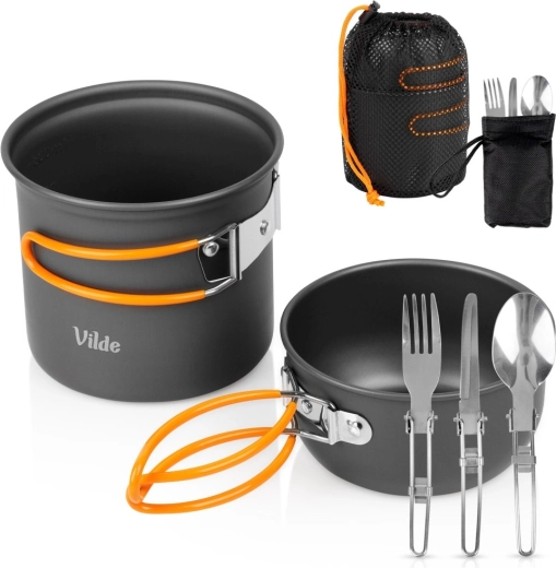 Vilde turistični/kamping komplet posode s priborom 800/450 ml (6 delov)