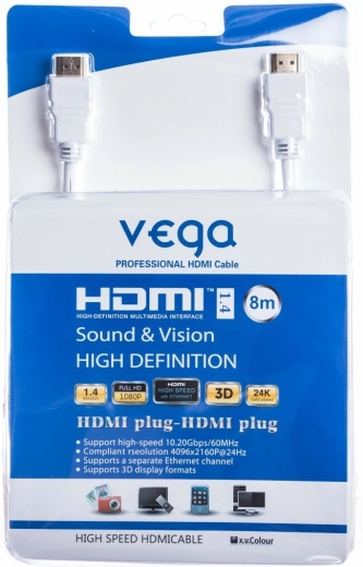 Vega HDMI kabel 8 m bel