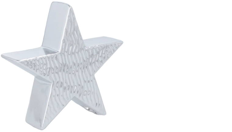 Božična dekorativna figurica srebrna zvezda 13,5 × 4 × 12,8 cm