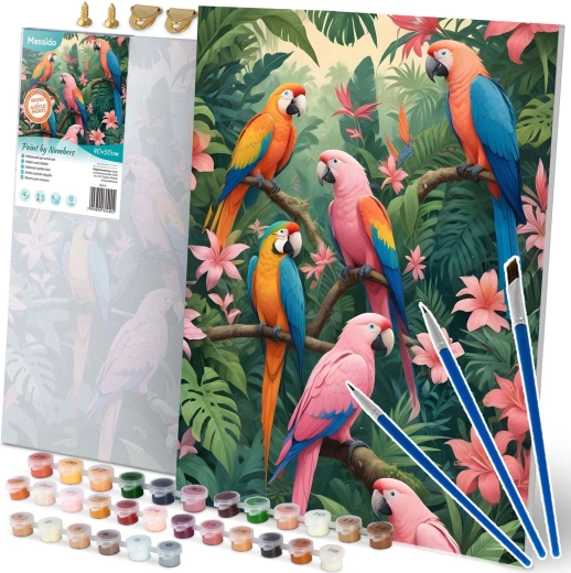 Slikanje po številkah 40 × 50 cm Massido papige