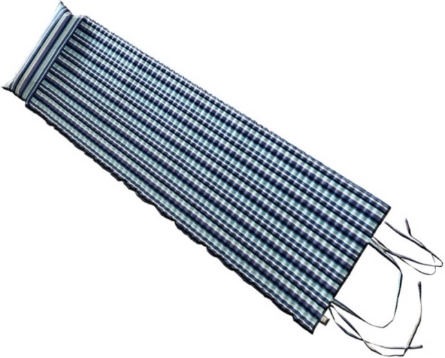 ACRA rolo plažni ležalnik z vzglavnikom 184 × 55 cm, črtast moder