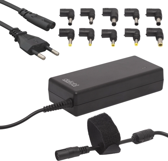 Universal 90 W mains adapter for laptops with power cable