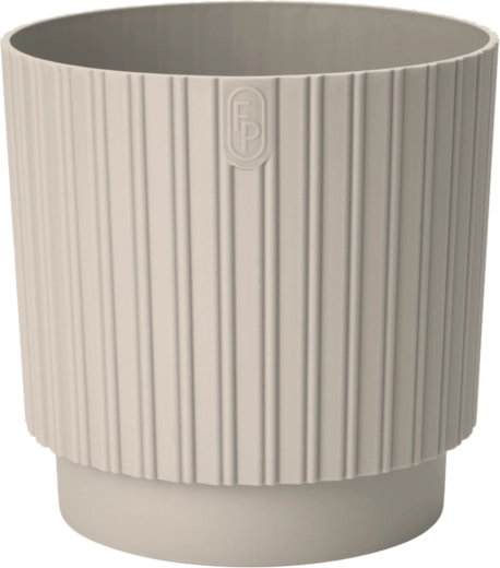 Cvetlični lonec MIKA Cyli Petit ECO iz reciklirane plastike 22 cm mandljev