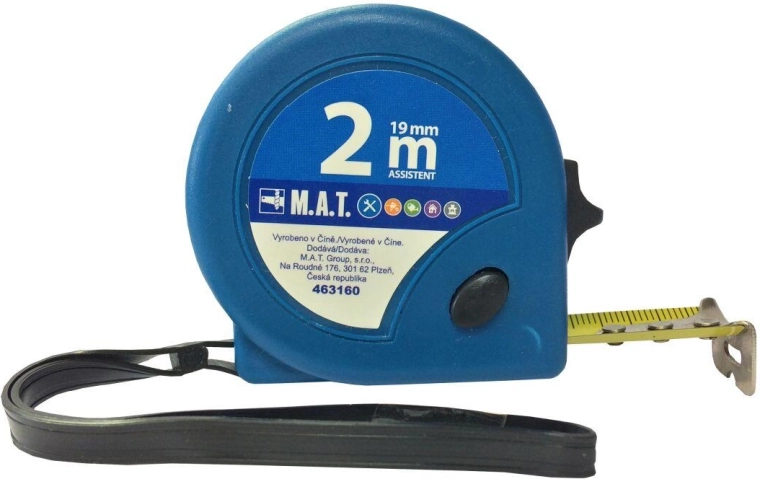 Samosukalni oziroma povijalni meter 2 m × 19 mm ASSISTENT