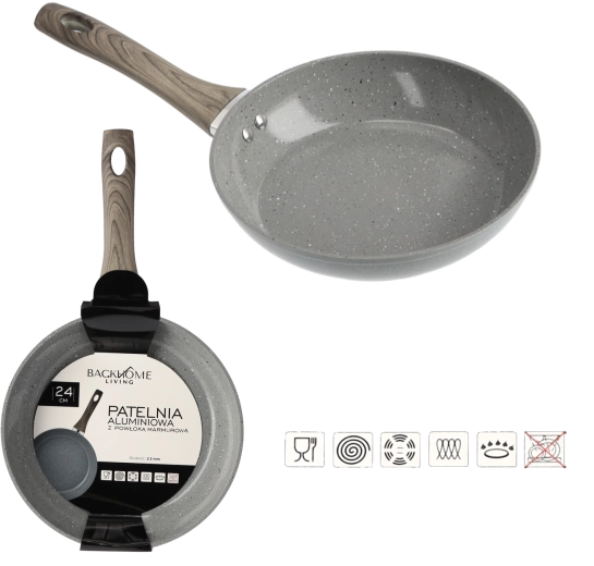 Aluminijasta nelepljiva ponev z marmorno prevleko 24 cm