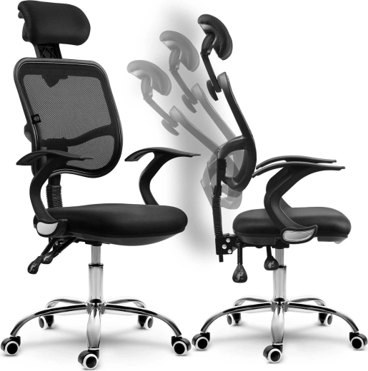 Pisarniški stol iz mikro‑mrežice Sofotel Ryga črn