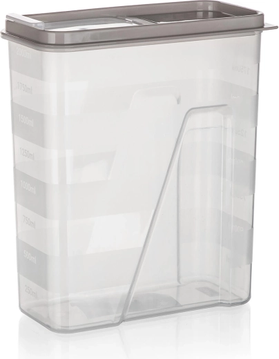 Posoda za suhe živila 2 l z dozirnim pokrovčkom LATTE