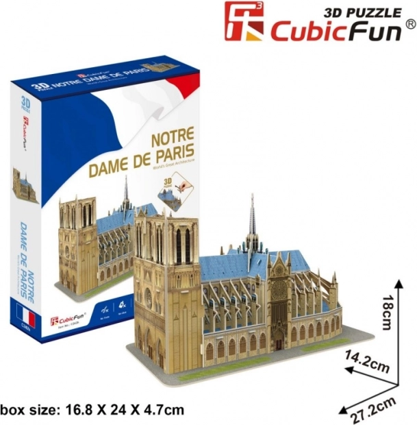 CubicFun 3D puzzle Katedrala Notre‑Dame – 53 kosov