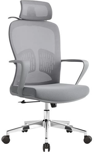Ergonomski pisarniški stol Baby Mix z naslonom za glavo in ledveno oporo, črn
