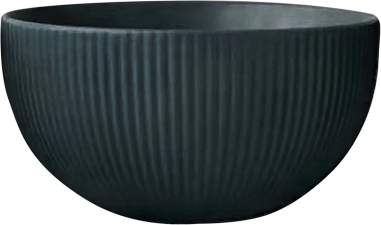 keramična skleda KITCHISIMO 710 ml, rebrasta, temno zelena