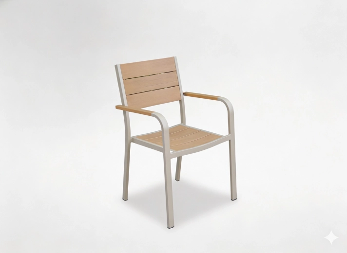 Aluminijast vrtni stol bež 55 × 55 × 86 cm