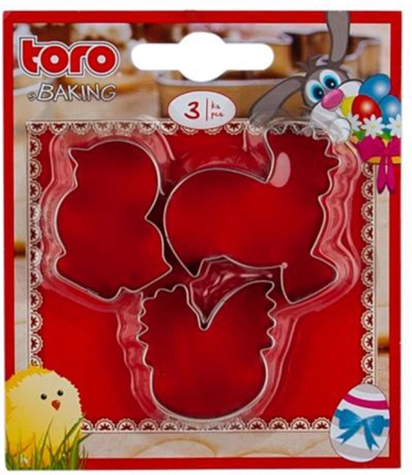 Velikonočni modelčki za izrezovanje – petelin, kokoš in piščanec, komplet 3 kos