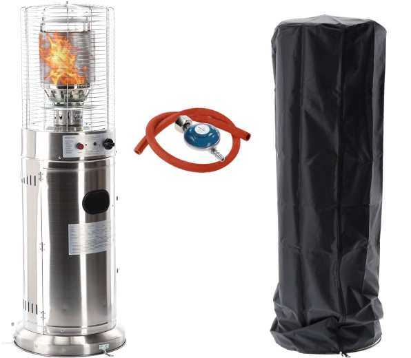 Plinski terasni grelec iz nerjavnega jekla 136 cm – kompaktni