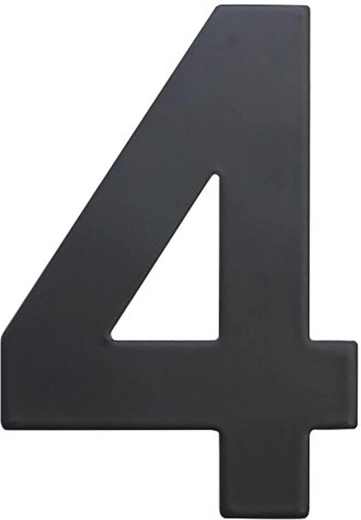 Hišna številka 4, 75 mm, nerjaveče jeklo, mat črna