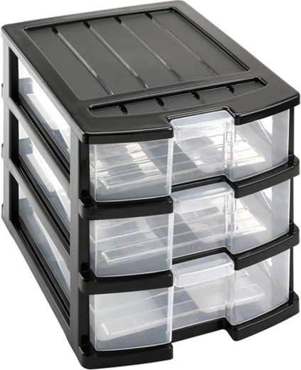 Plastični regal s tremi predali 34 × 25 × 23,5 cm