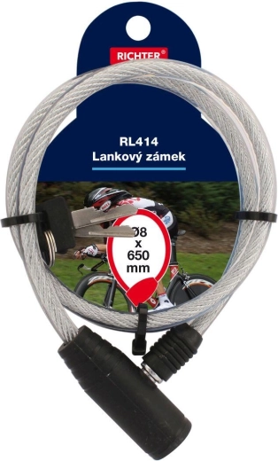 Kabelska ključavnica 8 × 650 mm z 2 ključi RICHTER
