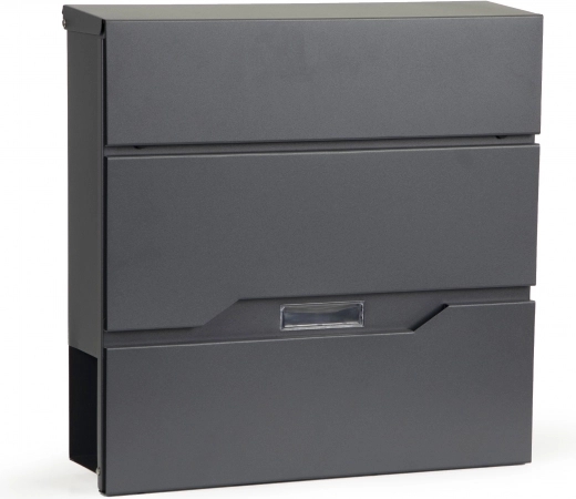 Poštni nabiralnik iz pocinkanega jekla z držalom za časopise