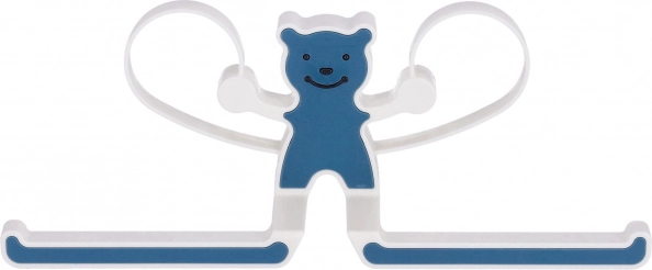 Večnamenski obešalnik z medvedkom - moder