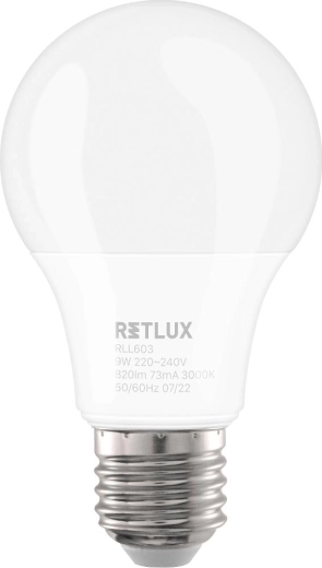 RETLUX RLL 603 A60 E27 9 W warm white LED bulb