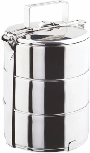 Nerjavno jeklen nosilec za hrano TORO 3 nivoji 3×800 ml