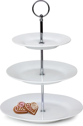 Tronadstropno okroglo porcelanasto stojalo Sofia, belo