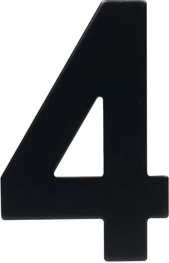 Hišna številka 4, 95 mm, nerjaveče jeklo, črna mat