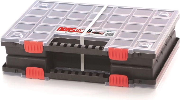 Plastični organizator NORS DUO s 64 nastavljivimi predelki