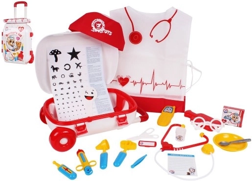 Doktorski kovček na kolesih s priborom 21 kosov