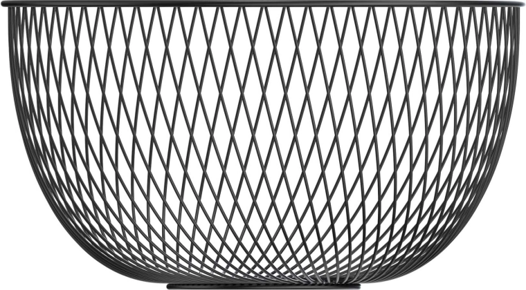 Žičena posoda za sadje, črna, 24,1 × 12 cm