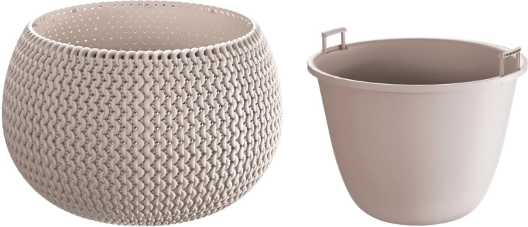 Cvetlični lonec Splofy Bowl z vložkom 37 cm moka