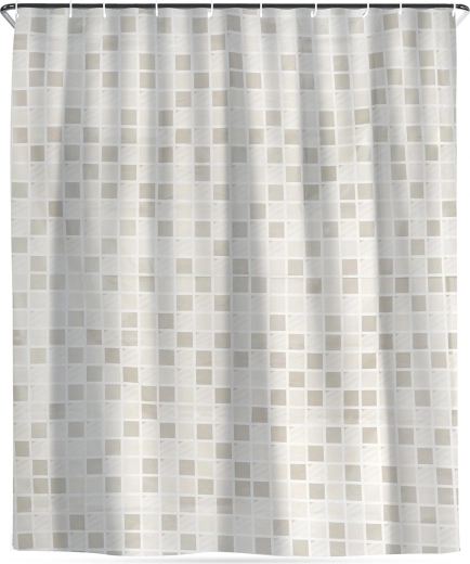 Vodoodporna kopalniška zavesa s kavlji, mozaika 180 × 180 cm