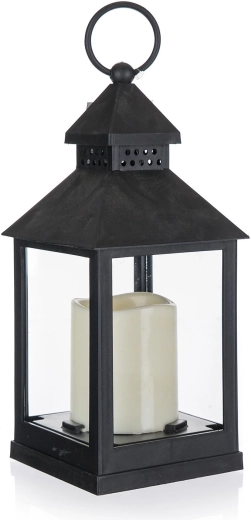 Sončna LED laterna črna 10 × 10 × 23 cm