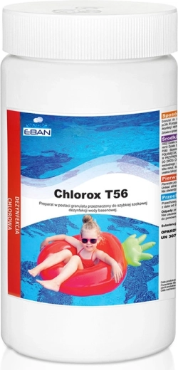 Chlorox T56 granulat 1 kg za šok dezinfekcijo bazenske vode