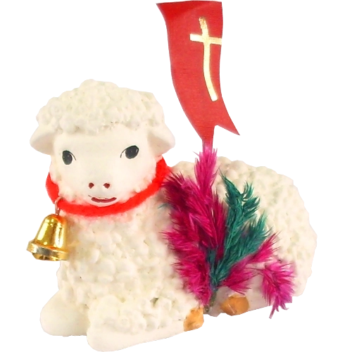 Ležeči velikonočni jagenjček iz mavca