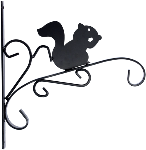 Viseči nosilec za cvetlični lonec 30 × 28 cm črn – veverica