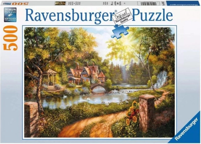 Ravensburger sestavljanka Koča ob reki 500 koščkov