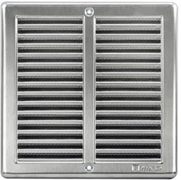Prezračevalna rešetka z mrežico 250 × 250 mm, nerjaveče jeklo