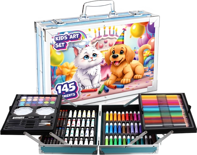 Likovni set za risanje Renew Force Pets 145 delov v kovčku