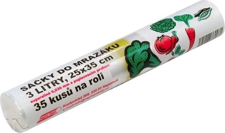 Vrečke za zamrzovanje z napisnim trakom 3 l, ekstra močne (35 kos)