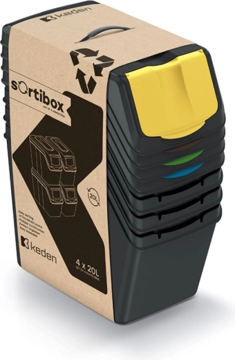 Set zabojnikov za ločevanje Sortibox 4×20 l – zložljivi koši za odpadke