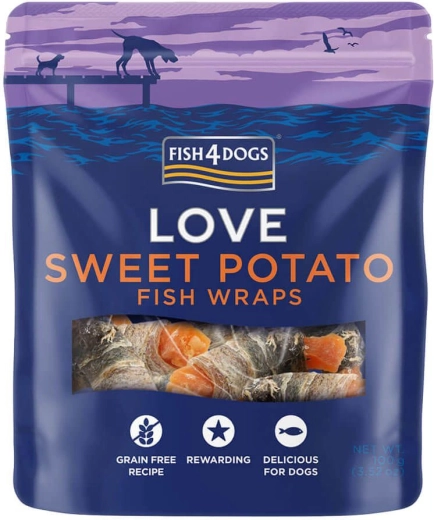 Fish4Dogs pasji priboljški ribji zvitki s sladkim krompirjem 100 g