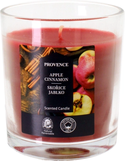 Dišeča sveča v steklu Cimet in jabolko 7 × 8 cm
