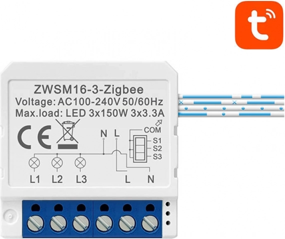 Pametni preklopni modul ZigBee Avatto ZWSM16-W3 TUYA