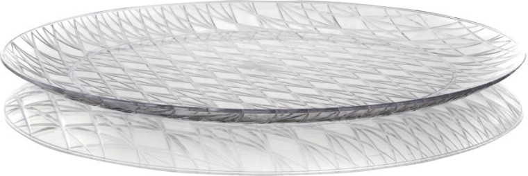 Okrogel servirni pladenj ACCASA 35 cm – imitacija stekla