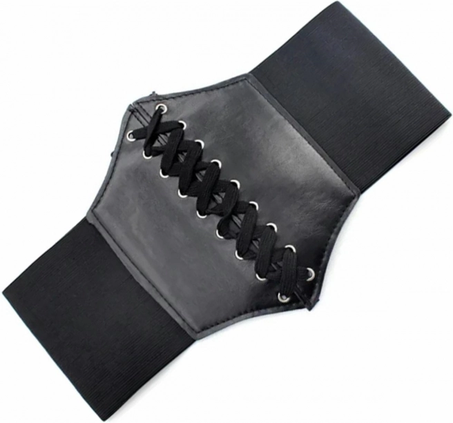 Bq65 širok pasni gumijasti steznik z vezalkami