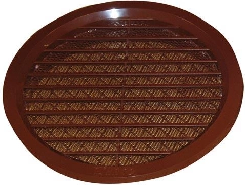 Plastična prezračevalna rešetka z mrežico, premer 125 mm – Rjava