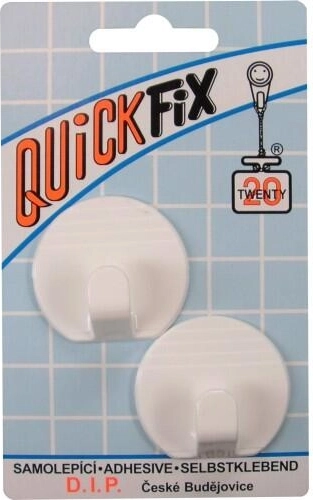 Samolepilni okrogli kavelj, bel, 2 kosa