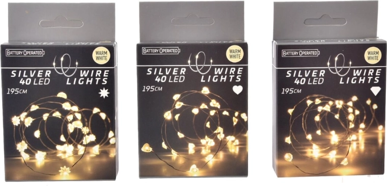 LED svetlobna veriga rumena 40 LED (3 različice)