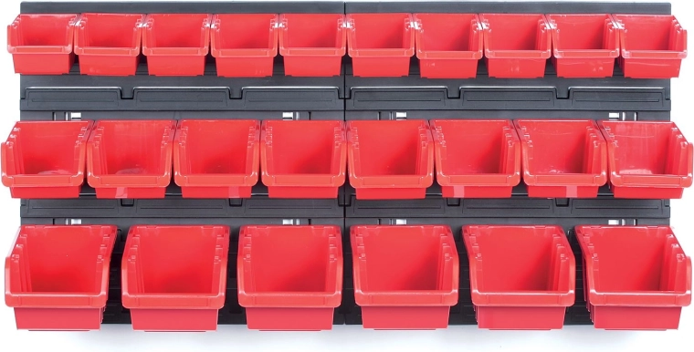 Viseči panel z 24 škatlami za orodje ORDERLINE 800 × 165 × 400 mm