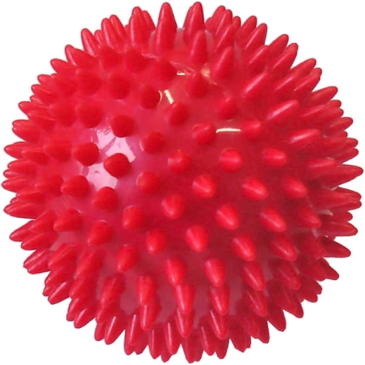 ACRA masažna žogica ježek 7,5 cm rdeča - 1 kos